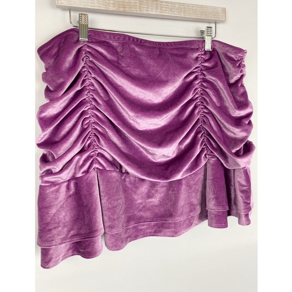 Wild Fable Velvet Fairy Grunge Cinched Mini Skirt XXL Purple Lovers Swiftie - Picture 5 of 9